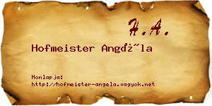 Hofmeister Angéla névjegykártya